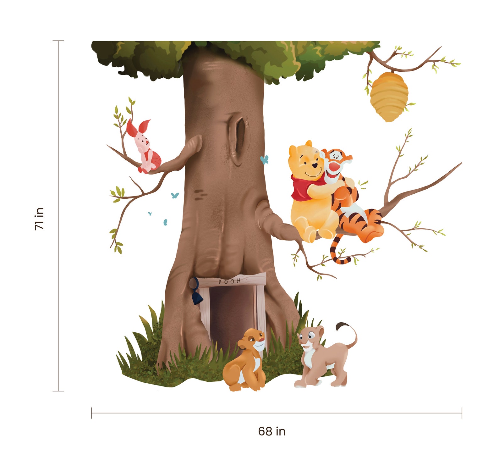 Nursery Wall Decal Winnie the Pooh and Tiger in Tree Wall Etsy