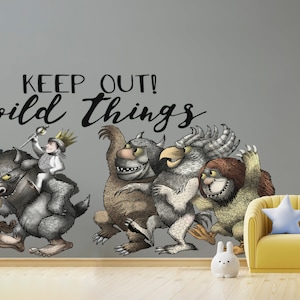 Peel And Stick King Max Wall Art And Where The Wild Things Are With Monsters Wall decal-Wall Mural- Wall Sticker Game Room Kid Room decor
