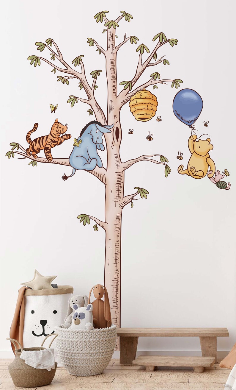 Classic Winnie the Pooh Nursery Tiger and Piglet on Tree Wall Decal ...