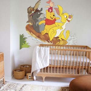Winnie The Pooh With Rabbit , Piglet ,Eeyore Wall Decal Sticker For Baby Nursery room decal And Kid room decal
