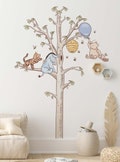 Pastel Color Classic Winnie the Pooh Wall Decal Tigger & Eeyore Tree Disney Wall Sticker Wall Art Wallpaper Baby Nursery Kids Room Decor