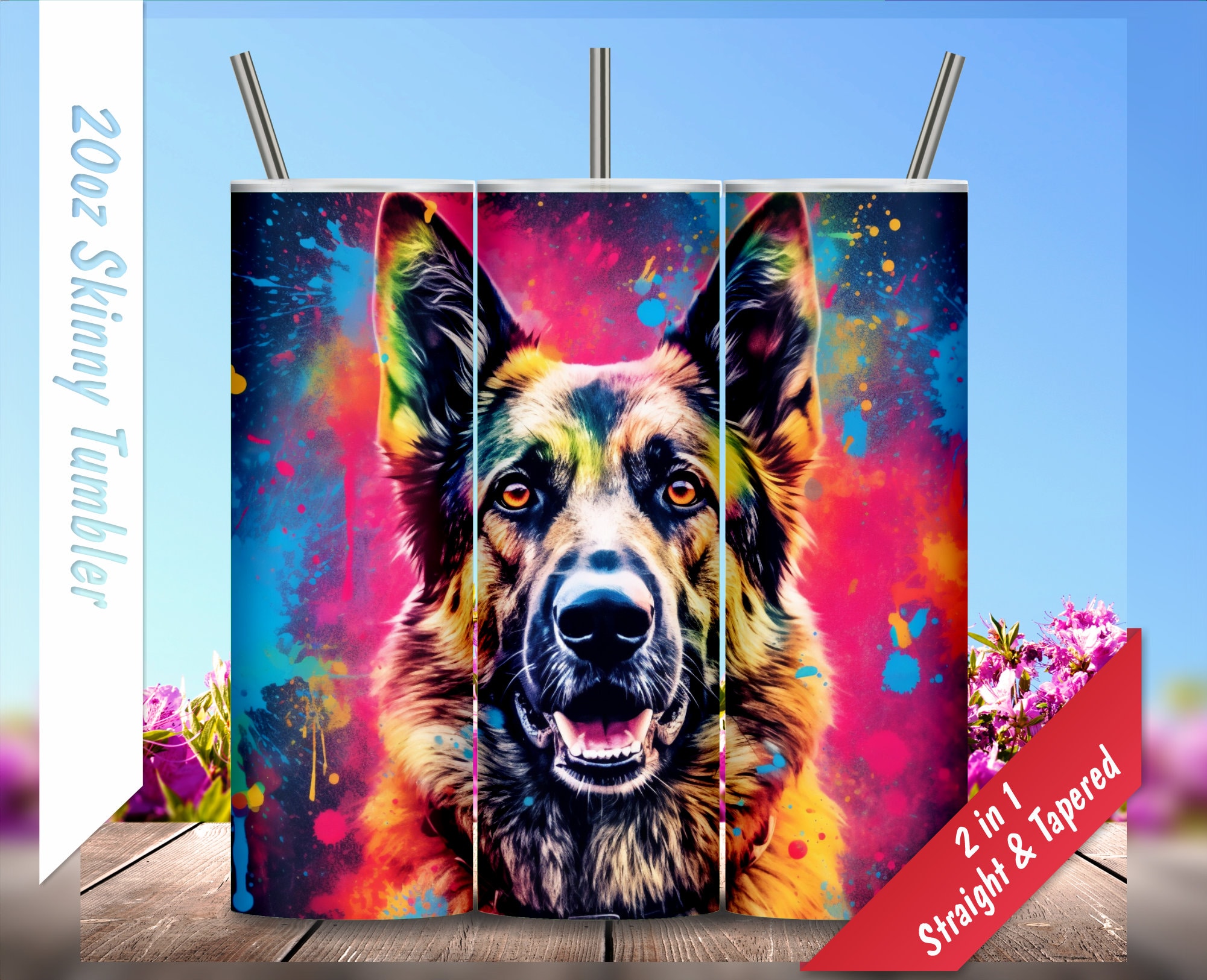 Tye Dye German Shepherd
