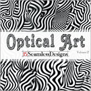 Optical Art vol. 2 SEAMLESS-Digital Paper-Background-Sublimation- 15 Designs (12x12in @ 300dpi) -Commercial Use, Instant Download, B&W