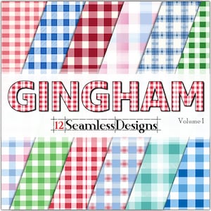 Gingham Patterns vol. 1 SEAMLESS - Digital Paper-Backgrounds-Sublimation - 12 Designs (12x12in @ 300dpi) - Commercial Use, Instant Download