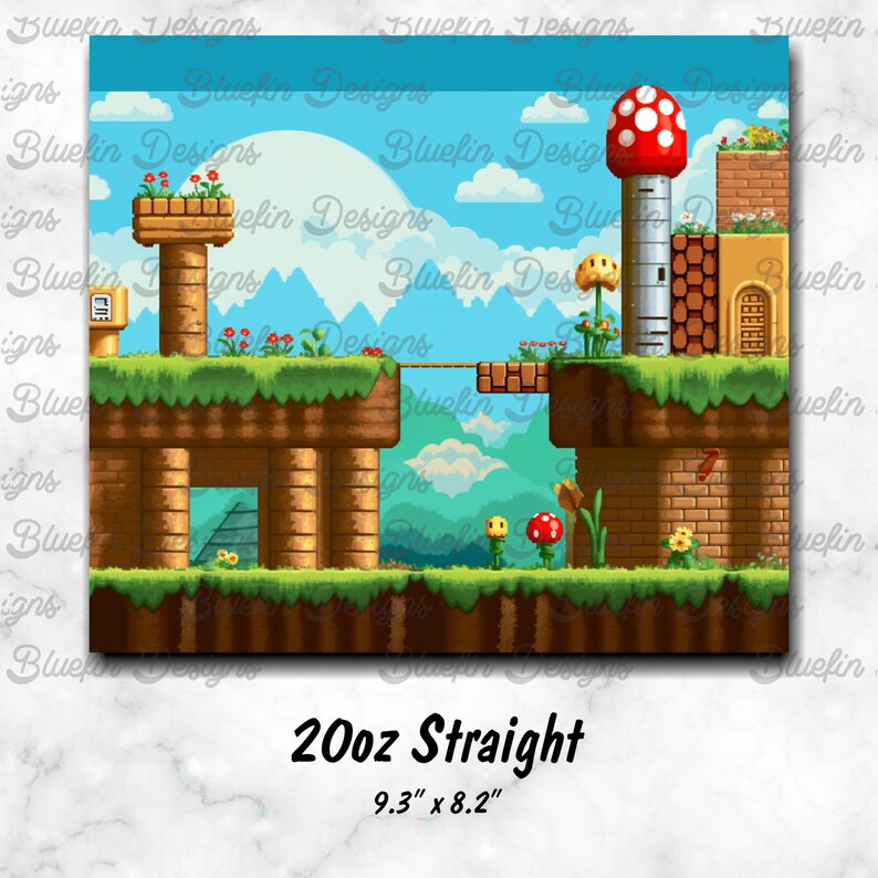 ¡Nivel de videojuego estilo Mario! Vaso flaco de 20 oz, vaso ...