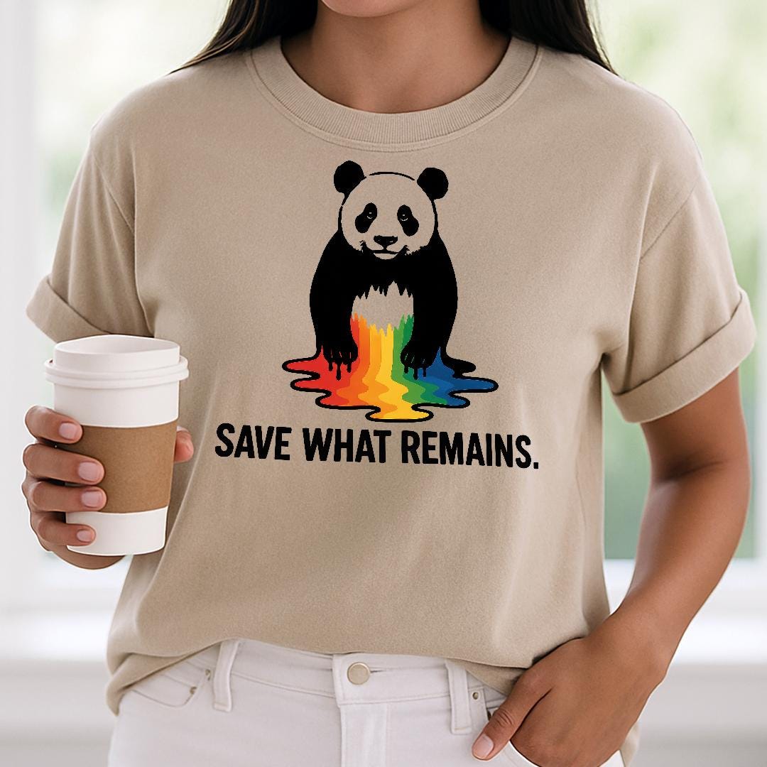 Dripped Panda Melting Panda Stencil PNG, Save What Remains Rainbow Drip Art ...