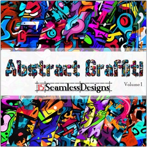 Abstract Graffiti vol. 1 SEAMLESS-Digital Paper-Background-Sublimation- 15 Designs (12x12in @ 300dpi) -Commercial Use, Instant Download