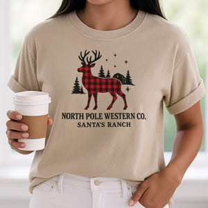 Plaid Reindeer Western Christmas PNG, Buffalo Plaid Xmas Clipart, Farmhouse Santa Ranch, Rustic Barn Holiday Scene, Country Christmas PNG