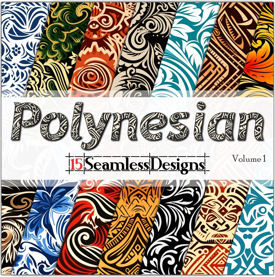 Polynesian Patterns Vol. 1 Seamless-digital Paper-background ...