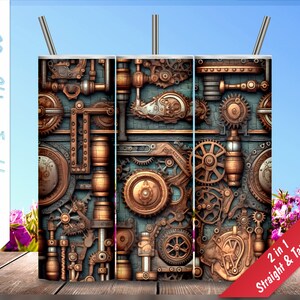 Steampunk Texture!  20oz Skinny Tumbler, Personalized tumblers, Sublimation Design for tumblers, PNG, Tumbler Wrap, Instant Download