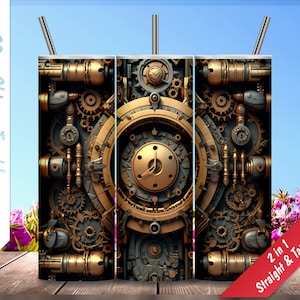 Steampunk Texture!  20oz Skinny Tumbler, Personalized tumblers, Sublimation Design for tumblers, PNG, Tumbler Wrap, Instant Download