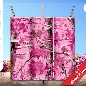 Realtree Style Pink Camo!  20oz Skinny Tumbler, Personalized tumblers, Sublimation Design, Tumbler Wrap, Instant Download, Seamless
