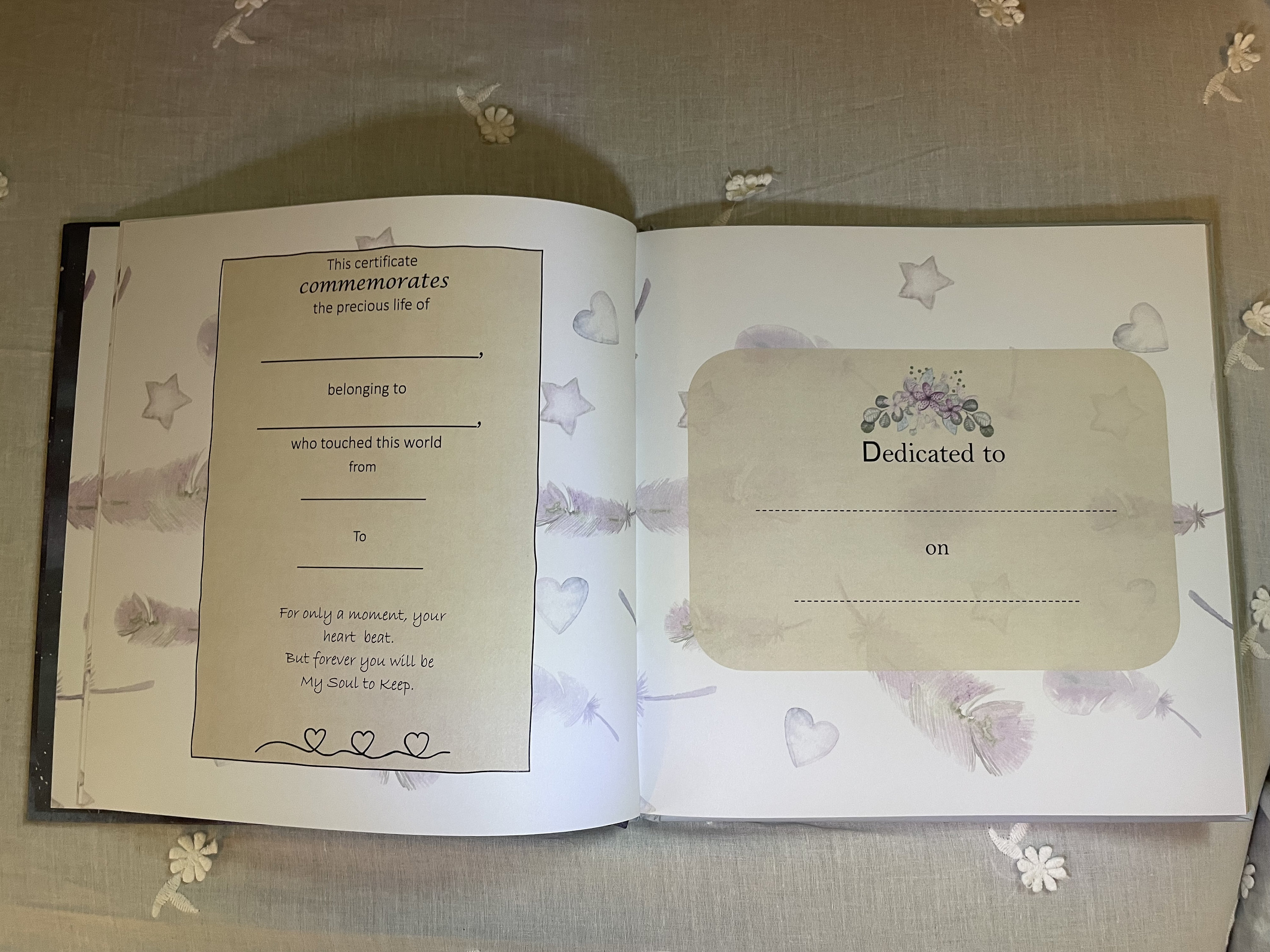 My Soul to Keep; A Baby Book and Journal for Miscarriage and Stillbirth