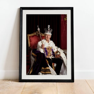 King Charles III Portrait Print - British Royal Family Monarch Photo, Classic Great Britain Wall Art Decor, Prince Charles Coronation