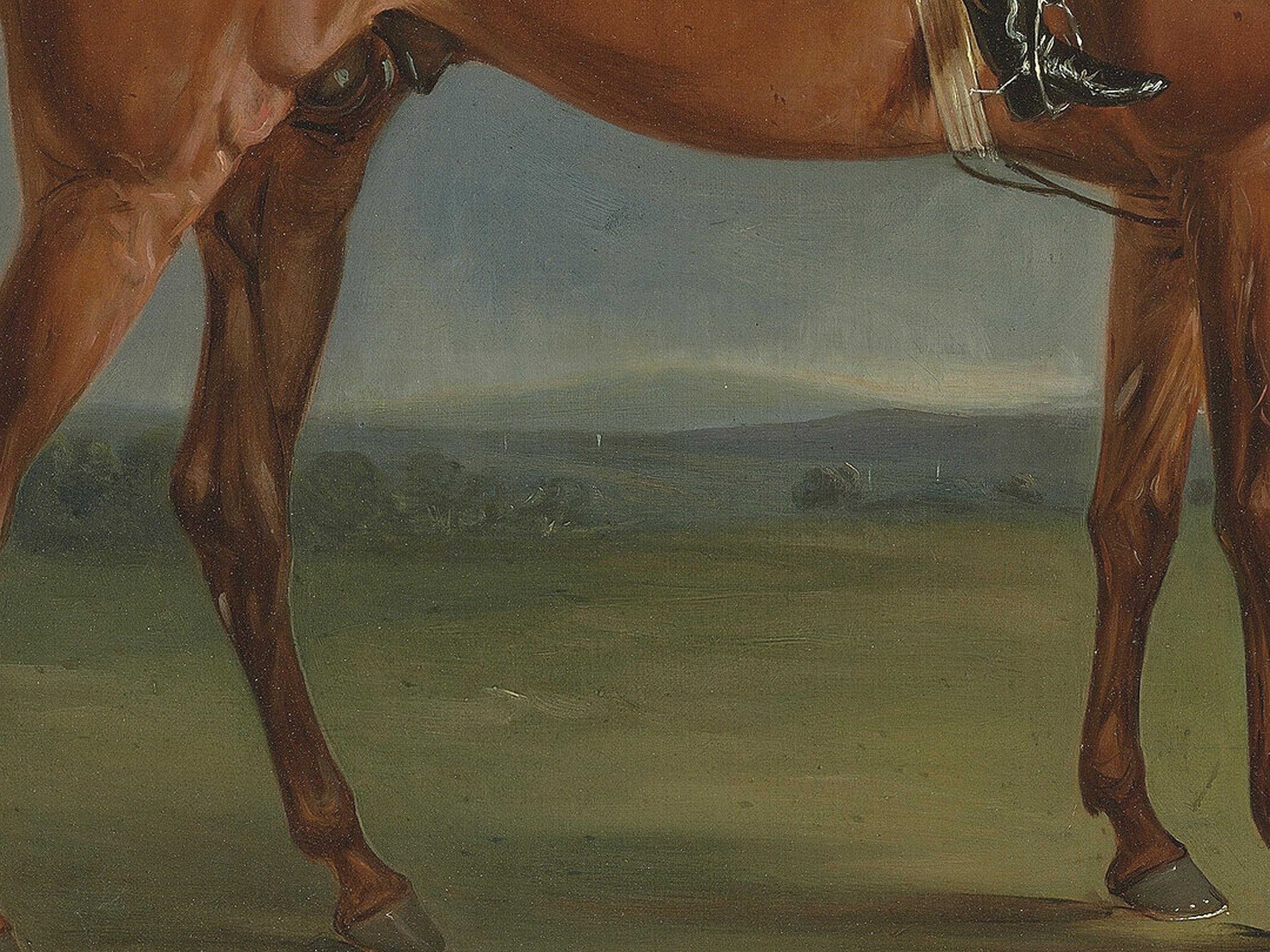 ヴィンテージの栗毛の競走馬の版画：アンティークの乗馬アート、19世紀