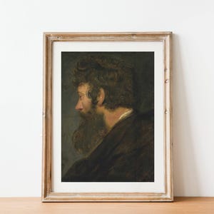 Antique Portrait of a Bearded Man - Vintage Male Portrait Study, 16th Century Oil Painting, Dark Moody Art