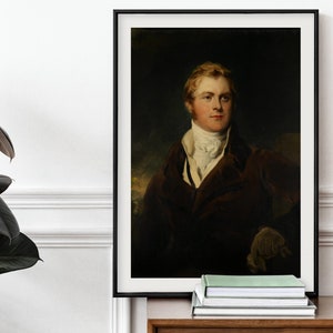 Antique Male Portrait Print - Vintage Oil Painting Of An English Man, 19th Century Victorian Wall Art