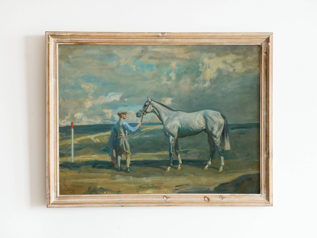Vintage Thoroughbred Horse Print: Antique Equestrian Oil Painting ...