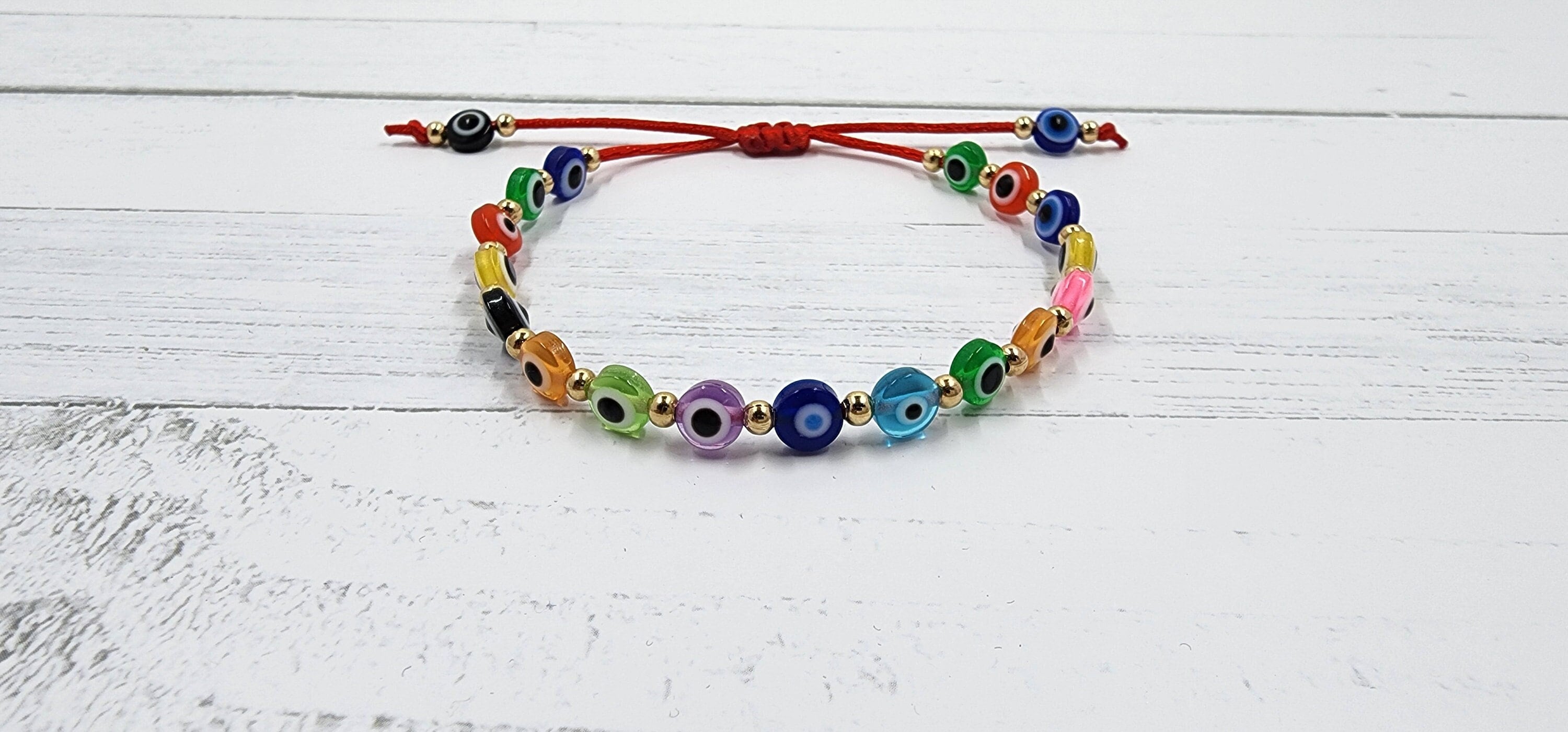 Evil Eye マルチカラー カボション ブレスレット Multi color evil eye bracelet - Etsy 日本