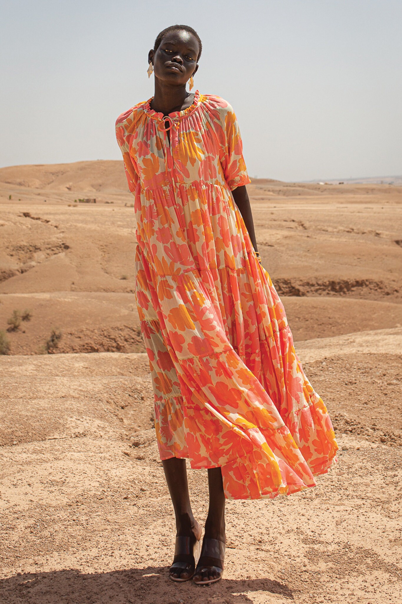Orange Pink Floral Maxi Dress - Clenzing Ecovero - Etsy Orange Pink Floral Maxi Dress - Clenzing Ecovero - Etsy