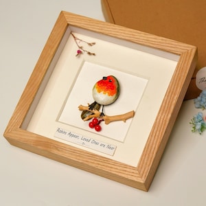 Custom Robin Memorial Pebble Art - Loss of Loved One Sympathy Gift