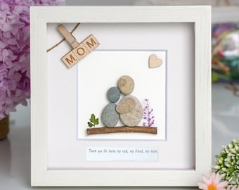 Personalized Mom Pebble Art, Mother Day Gift From Child, Birthday Mom, Gift For Mom From Son, New Mom Gifts, Mother's Day Gift, Present Gift