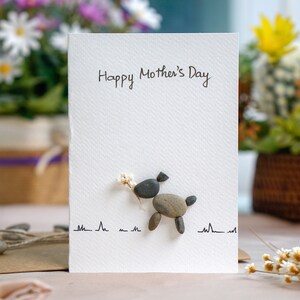 Tarjeta de arte de guijarros personalizada para el día de la madre, mamá de arte de guijarros, tarjeta de cumpleaños de mamá, tarjeta del día de la madre feliz, regalo para mamá, hecho a mano inusual