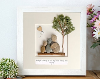 Personalized Mother Day Gift for Mother-in-law, Pebble Art For Mother of Groom, Gift For Mom From Bride, Mother's Day Gift for Mom-in-law