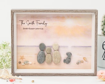 Personalised Family Pebble Frame, Mother' Day Gift, Family Gifts, Gift for Mom, New Home Gifts, Best Home Gift Ideas, Housewarming Gift