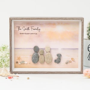 Personalised Family Pebble Frame, Mother' Day Gift, Family Gifts, Gift for Mom, New Home Gifts, Best Home Gift Ideas, Housewarming Gift image 1