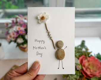 Personalized Mother's Day Card For Mom, Pebble Art Mom, Mother's Day Card, Gift For Mom, Mother Day Gift, Mom Card, Mom Birthday Card