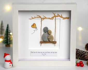 Personalized Gift For Mom From Daughter, Pebble Art For Mom, Mother Day Gifts, Gift For Birthday Mom, New Mom Gifts, First Mother's Day Gift