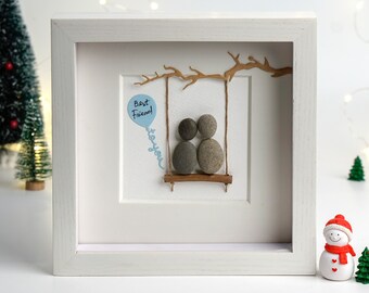 Personalized Pebble Art For Friend, Best Friend Gifts, Friends Pebble Frame, Friendship Gift, Gift For Birthday Friend, Bestie Gift