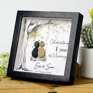 Cadeau personnalisé 1er anniversaire pour mari, cadeau premier anniversaire pour femme, portrait de couple, anniversaire de mariage en papier, cadeau de mariage 1 an