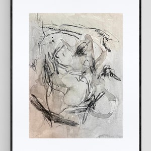 9x12 Acrylic + Beach Charcoal on Paper