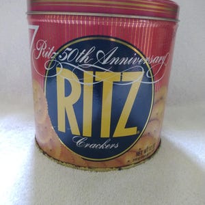 Vintage Ritz Crackers 50th Anniversary Collectible Tin (empty)