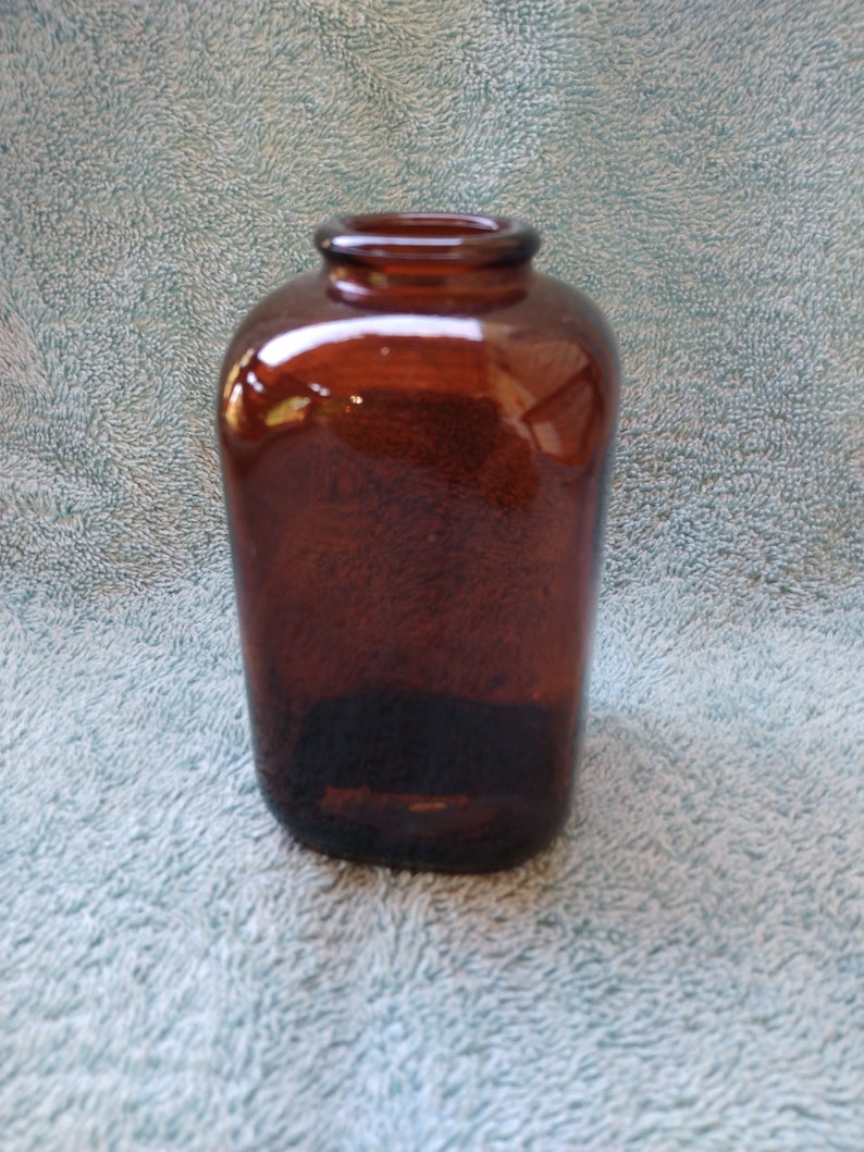 Vintage Snuff Jar Amber Color Four Dots on Bottom Etsy
