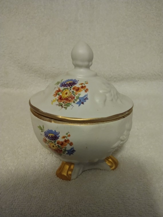 Vintage Porcelain House of Fuller, Gold Trim, Flor