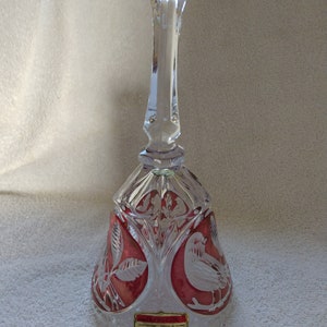 Vintage Echt Bleikristall Lead Crystal Bird Hand Bell
