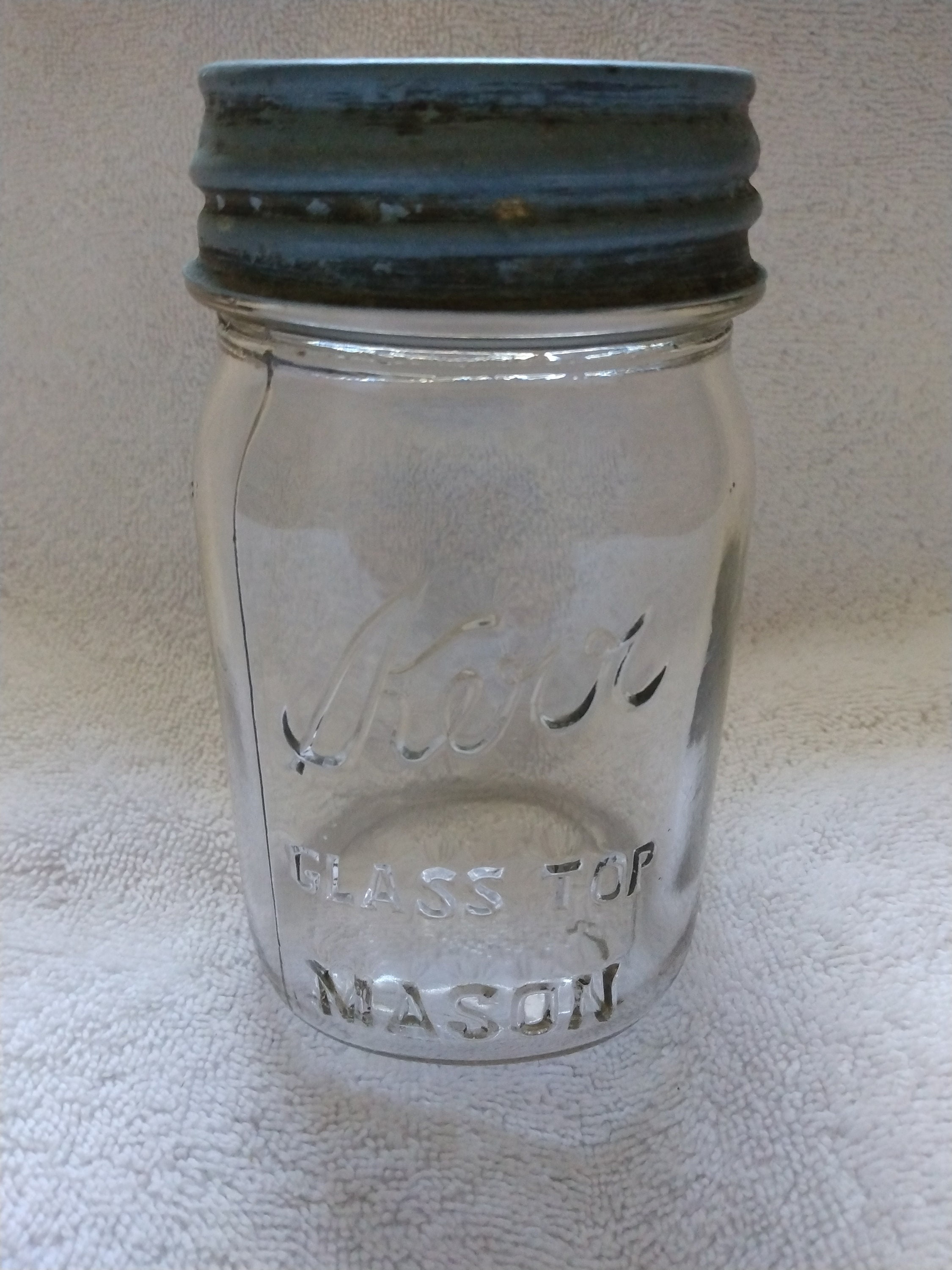 Vintage Pint Kerr Glass Top Mason Jar Clear Etsy