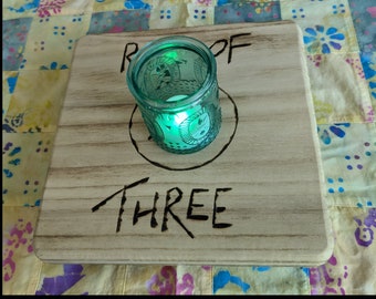 Rustic Woodburned Pagan Wiccan TABLE ALTAR Rule of Three