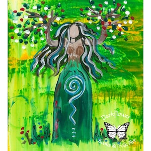 8&quot; by 10&quot; Art Print TREE GODDESS Dryad Druid