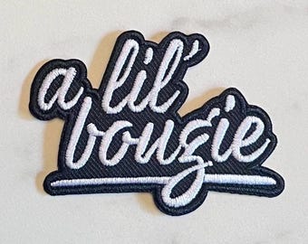 A Lil' Bougie Iron on Patch, Trucker Hat Patch, Trendy Jacket Patch, Patch For Tote Bags, Backpack Patch