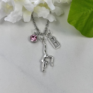 Gymnast Gift, Personalized Gymnast Necklace, Gymnastics Coach Gift, Girls Gymnastics Charm Necklace, Gymnast Jewelry Birthday Gift