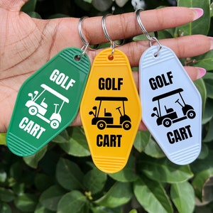 Golf Cart Motel Keychain, Golf Cart Keyring, Golfer's Key Ring, Golfer Gift, Golfer Key Fob, Golf Gift For Him, Golf Dad Gift