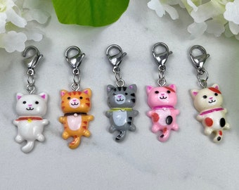 Cat Badge Reel Charm, Cat Purse Zipper Pull, Cat Backpack Charm, Cat Lover Gift, Cat Stitch Marker, Cat Nurse Badge, RN Badge Buddy