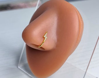 Lightning Bolt Nose Ring - Fake Nose Ring - Fake Nose Piercing - Clip on Nose Ring - Lightning Bolt Jewelry -Fake Piercing - Faux Nose Ring