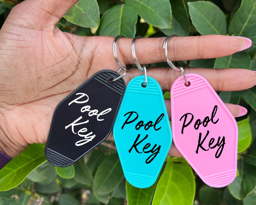 Pool Key Keychain, Motel Keychain, Beach House Pool Keychain, Swimming