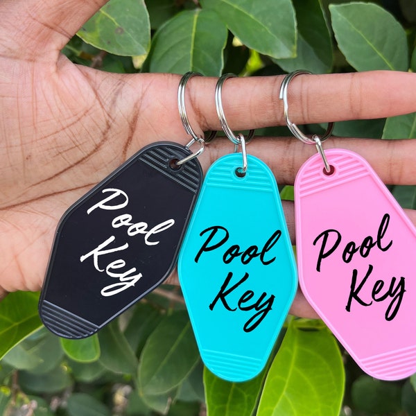 Pool Key Keychain, Motel Keychain, Beach House Pool Keychain, Swimming Pool Keychain, Pool House Keychain, Pool Key Keyholder