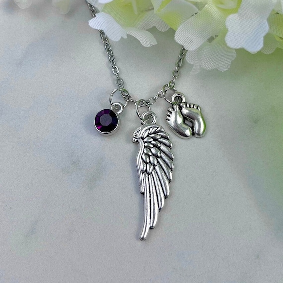 Angel wing necklace miscarriage deals
